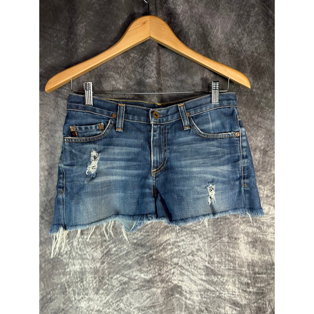 AG Adriano Goldschmied Denim Jean Shorts Womens 27 (29) Raw Hem Made in USA